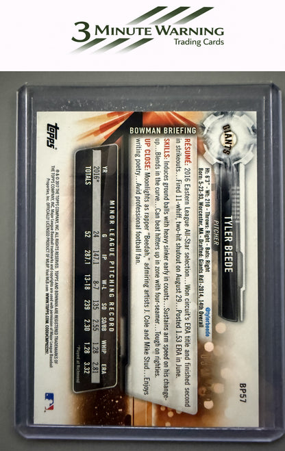 2017 Bowman #BP57 Tyler Beede Prospects