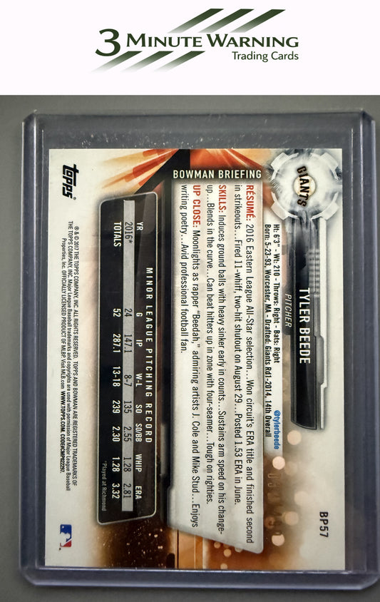 2017 Bowman #BP57 Tyler Beede Prospects