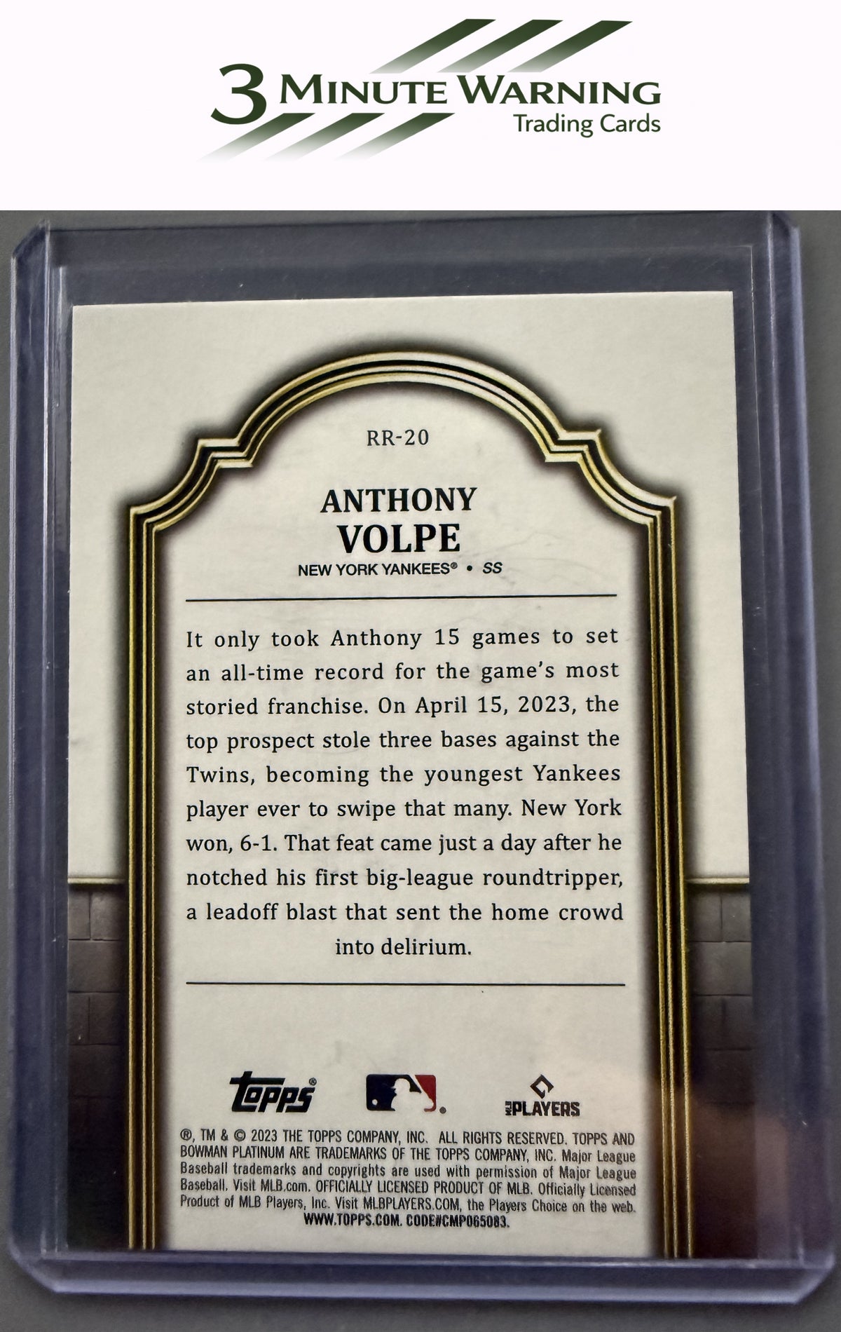 2023 Bowman Platinum #RR-20 Anthony Volpe Renowned Rookies