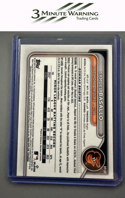 2024 Bowman Chrome #BCP-232 Samuel Basallo Prospects