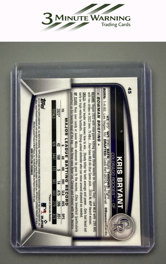 2023 Bowman Chrome Sapphire Edition #45 Kris Bryant