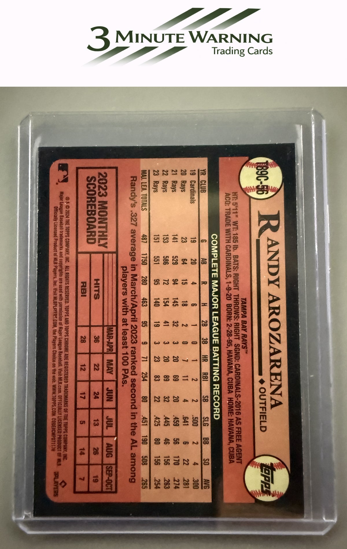 2024 Topps #T89C-56 Randy Arozarena 1989 Topps Baseball 35th Anniversary Chrome