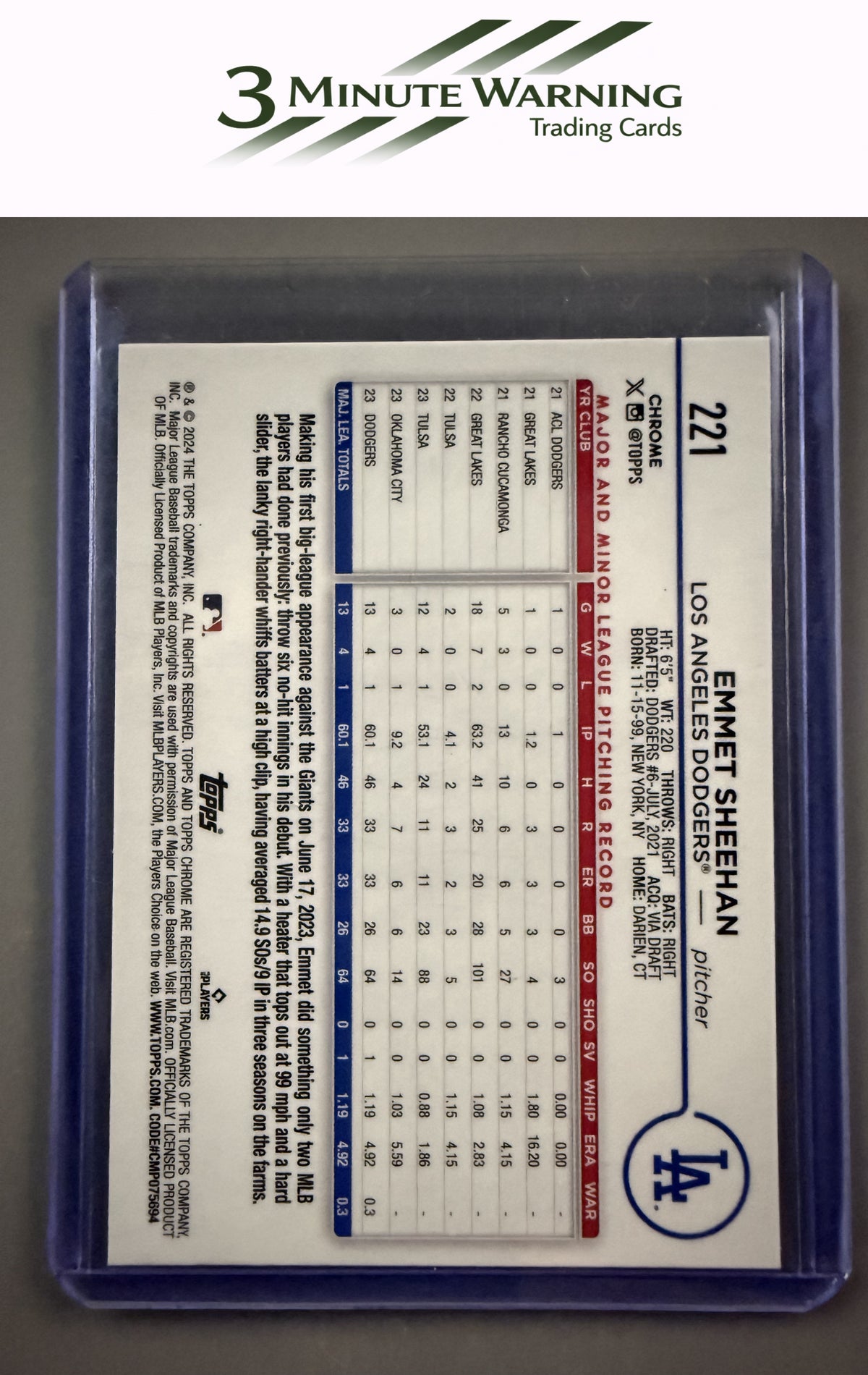 2024 Topps Chrome #221 Emmet Sheehan