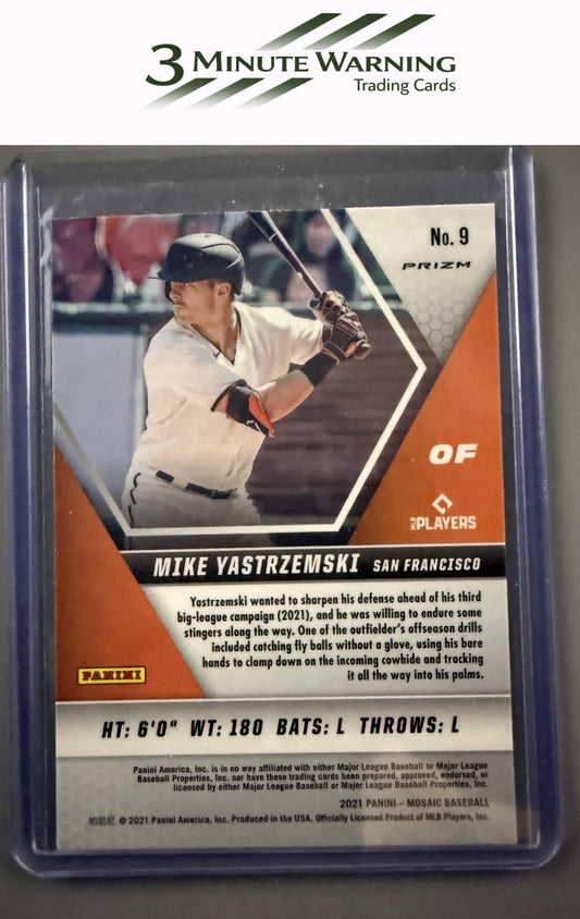 2021 Panini Mosaic #9 Mike Yastrzemski Reactive Red