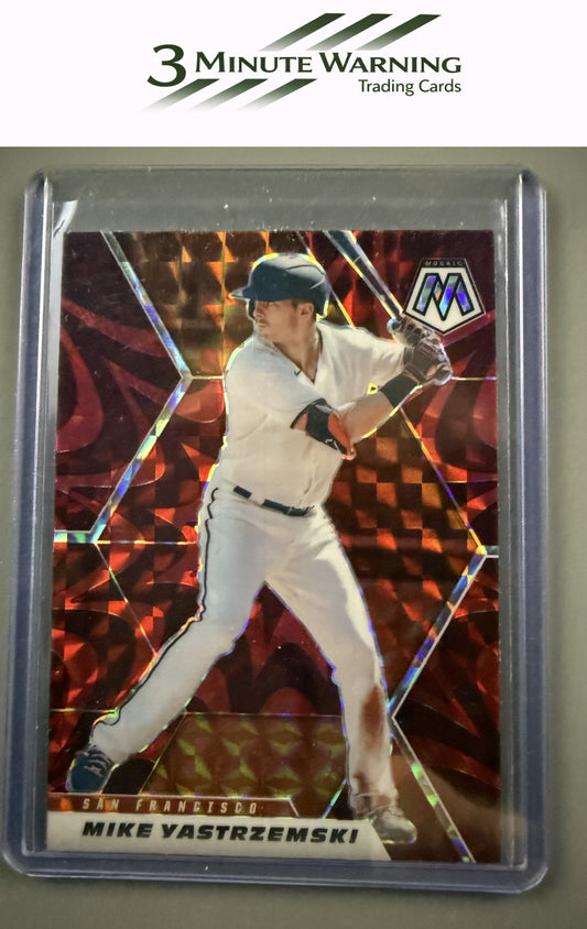 2021 Panini Mosaic #9 Mike Yastrzemski Reactive Red