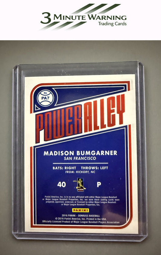 2016 Donruss #PA7 Madison Bumgarner Power Alley Blue #/199