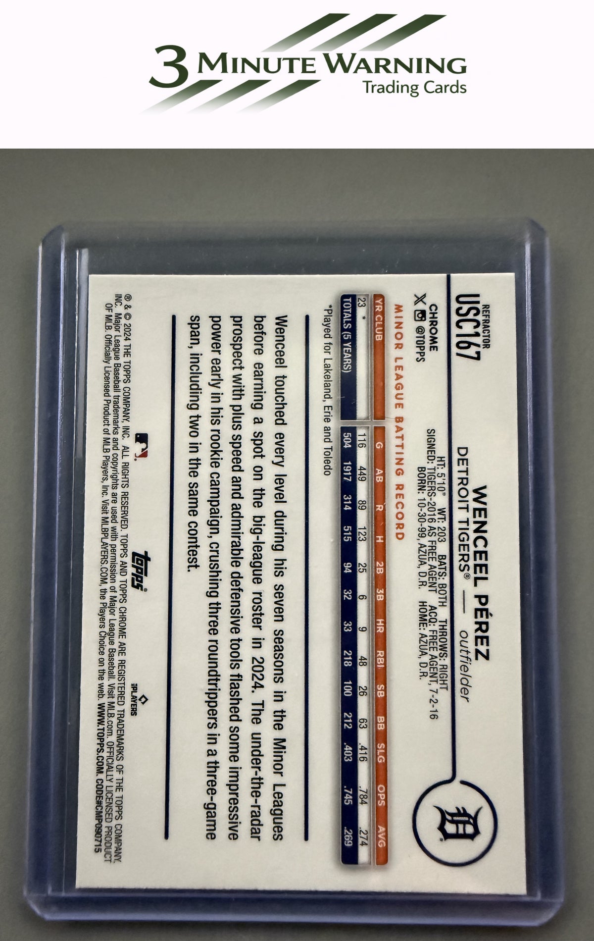 2024 Topps Chrome Update #USC167 Wenceel Perez Prism Refractor