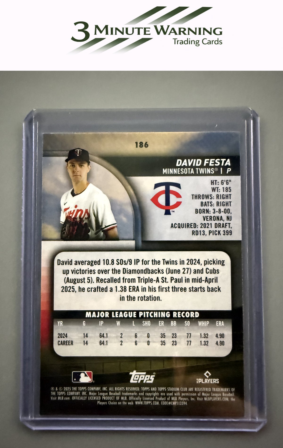 2025 Stadium Club #186 David Festa