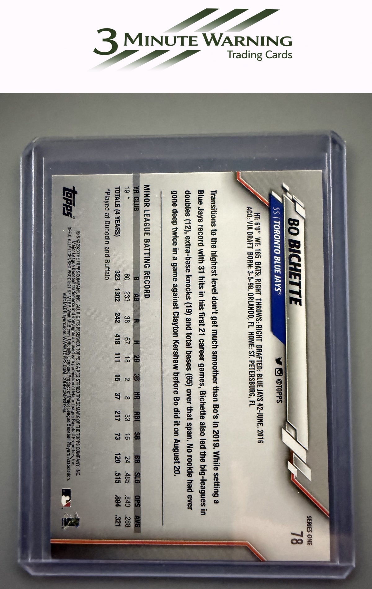 2020 Topps #78 Bo Bichette
