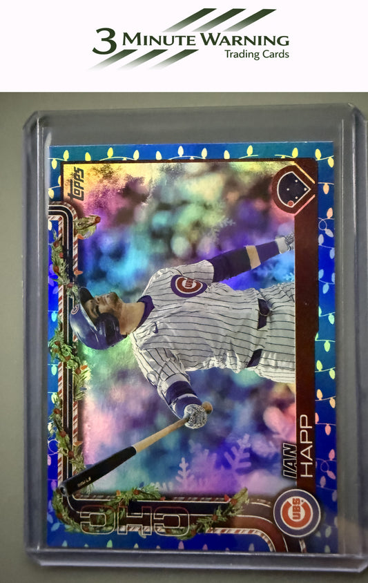 2025 Topps Holiday #H27 Ian Happ Blue Metallic Holiday Lights