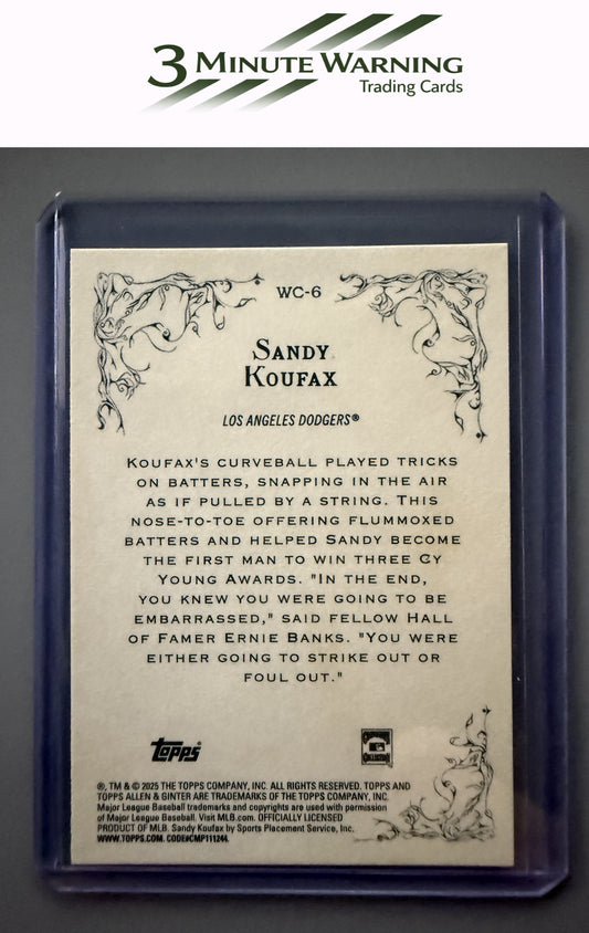 2025 Topps Allen & Ginter #WC-6 Sandy Koufax Wicked Curves
