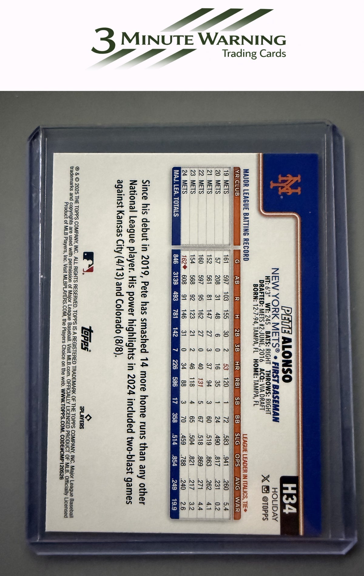 2025 Topps Holiday #H34 Pete Alonso