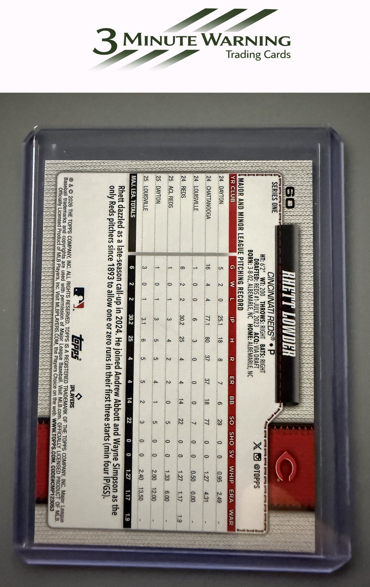 2026 Topps #60 Rhett Lowder