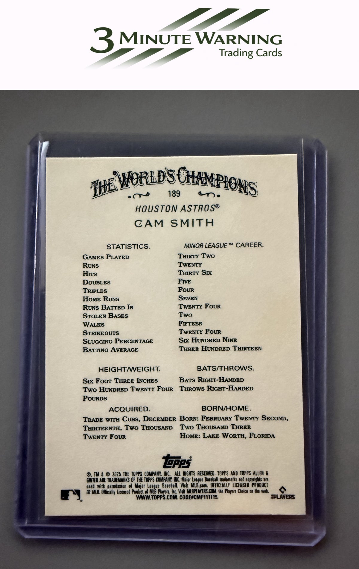 2025 Topps Allen & Ginter #189 Cam Smith