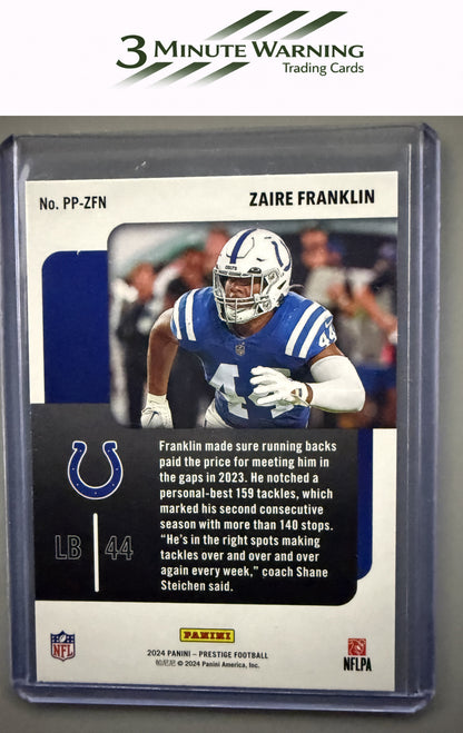 2024 Panini Prestige #PP-ZFN Zaire Franklin Prestigious Pros