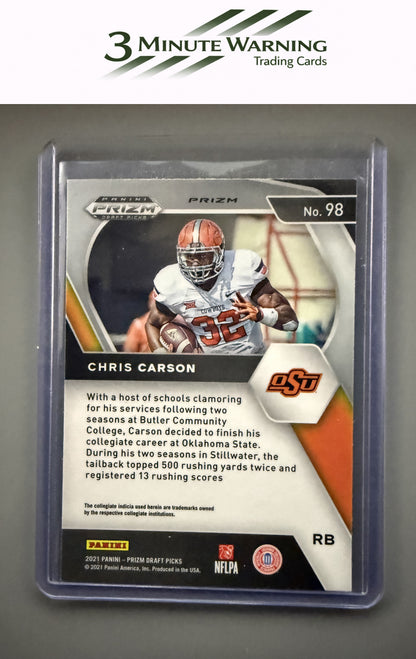 2021 Panini Prizm Draft Picks Collegiate #98 Chris Carson Orange Ice
