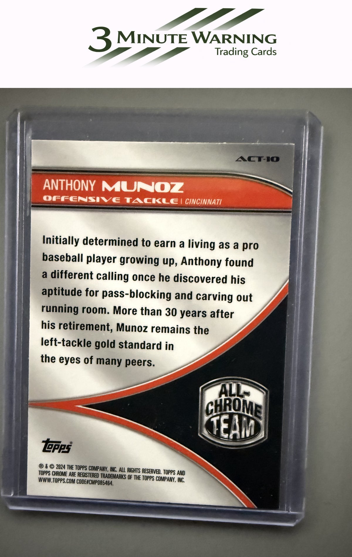 2024 Topps Chrome #ACT-10 Anthony Munoz All-Chrome Team