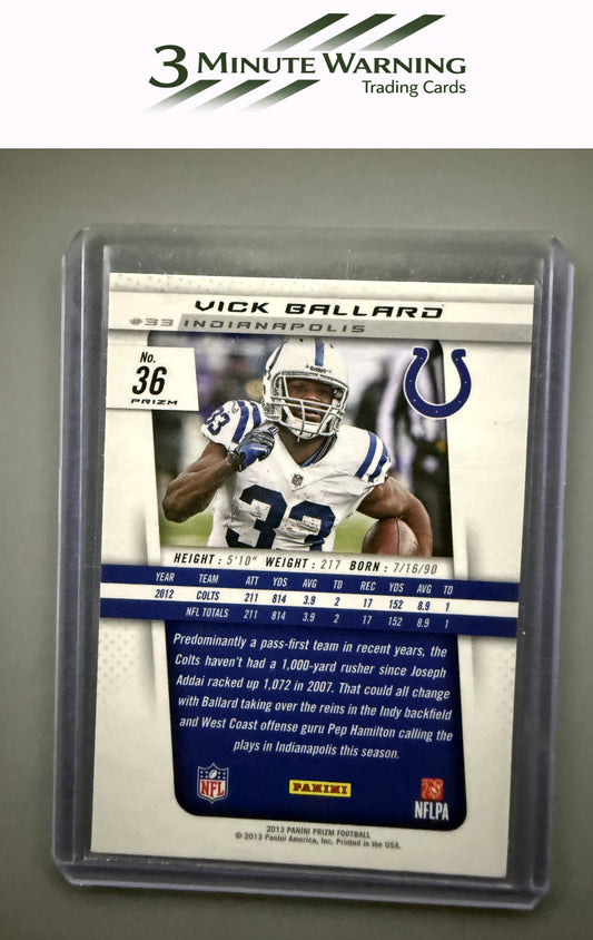 2013 Panini Prizm #36 Vick Ballard Prizm Blue Pulsar