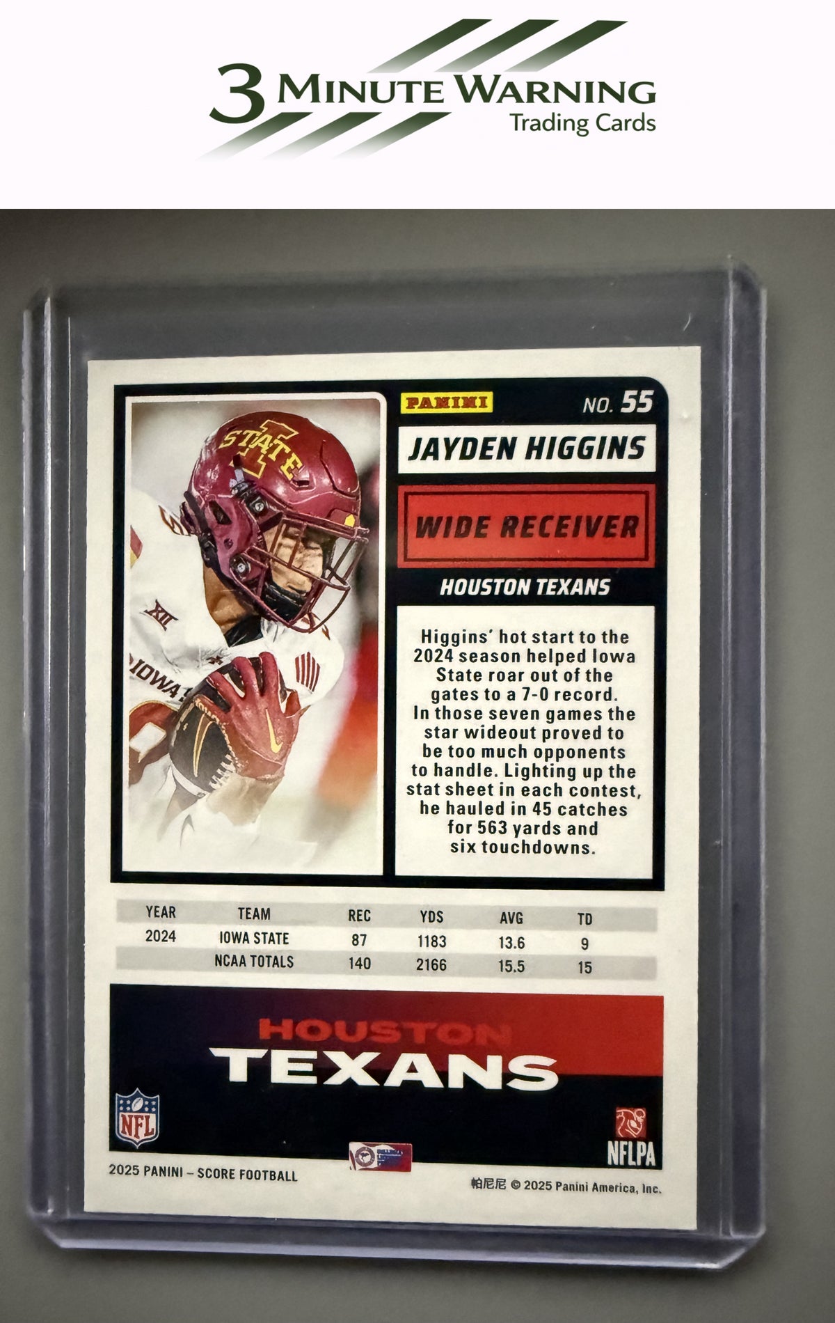 2025 Score #55 Jayden Higgins