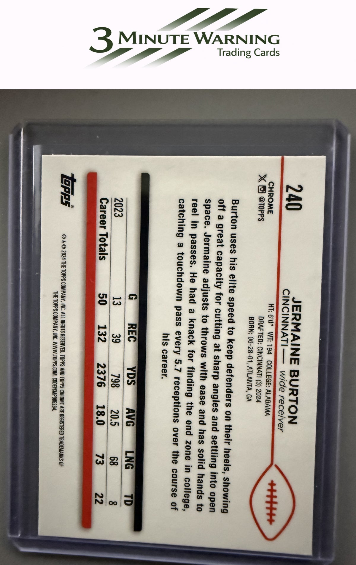 2024 Topps Chrome #240 Jermaine Burton