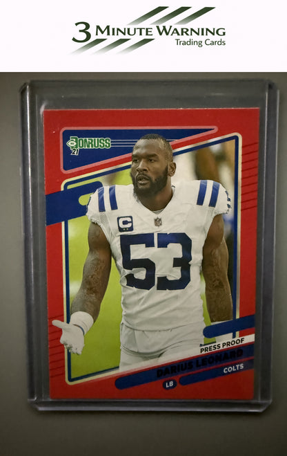 2021 Donruss #149b Darius Leonard Press Proof Red No Helmet