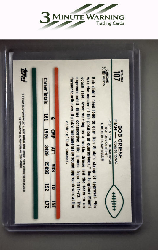 2024 Topps Chrome #107 Bob Griese Refractor
