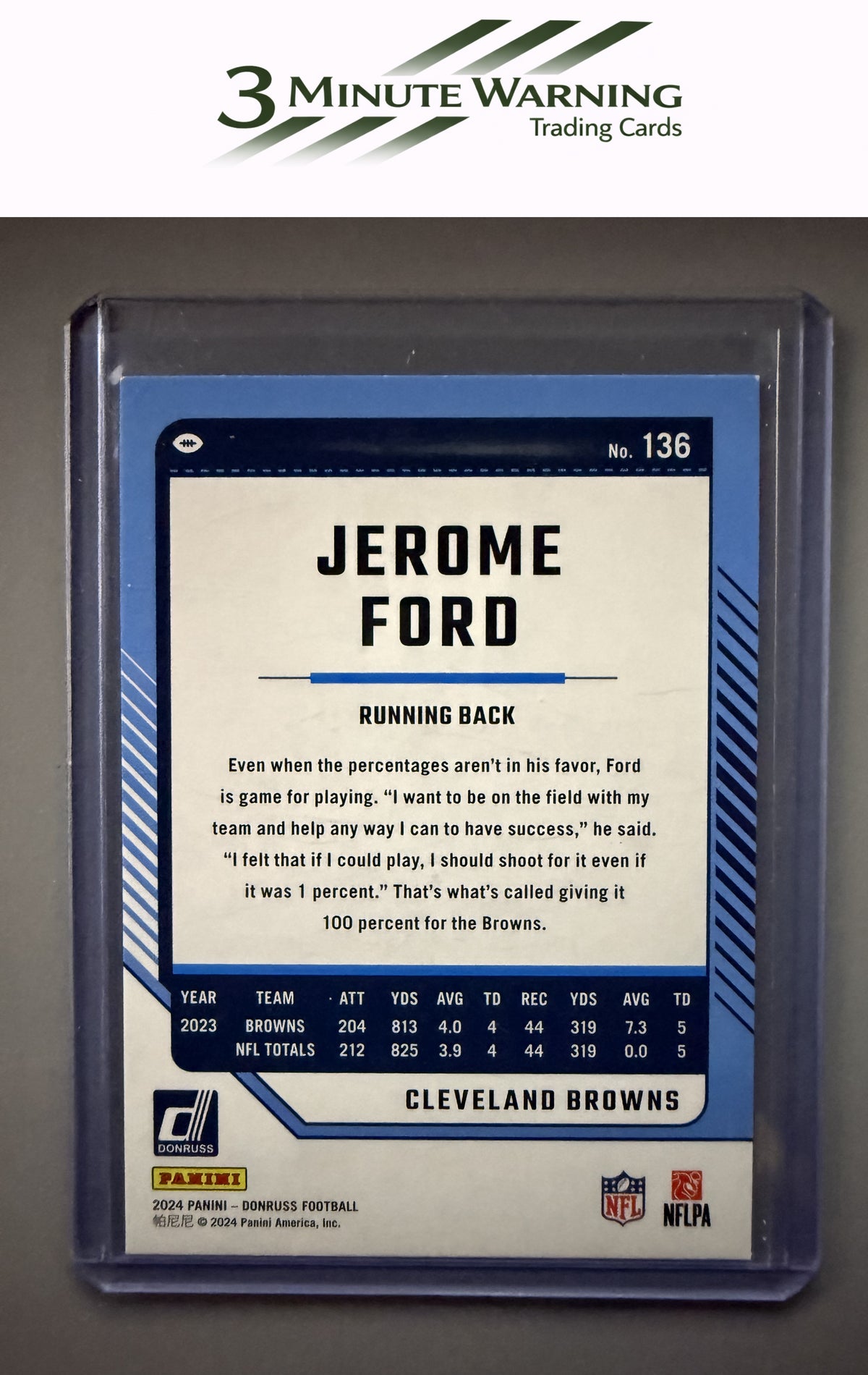 2024 Donruss #136 Jerome Ford Press Proof Purple