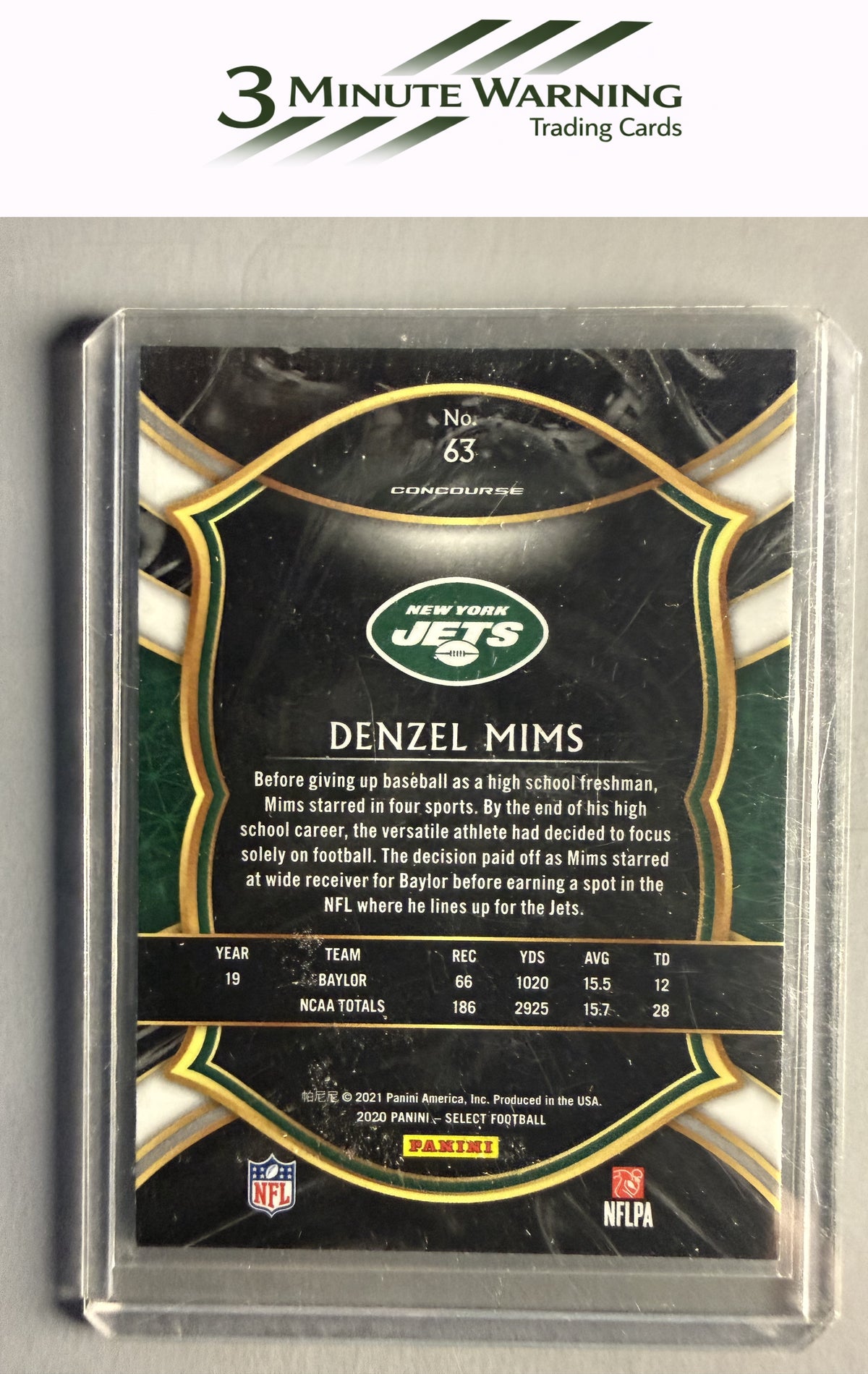 2020 Panini Select #63 Denzel Mims