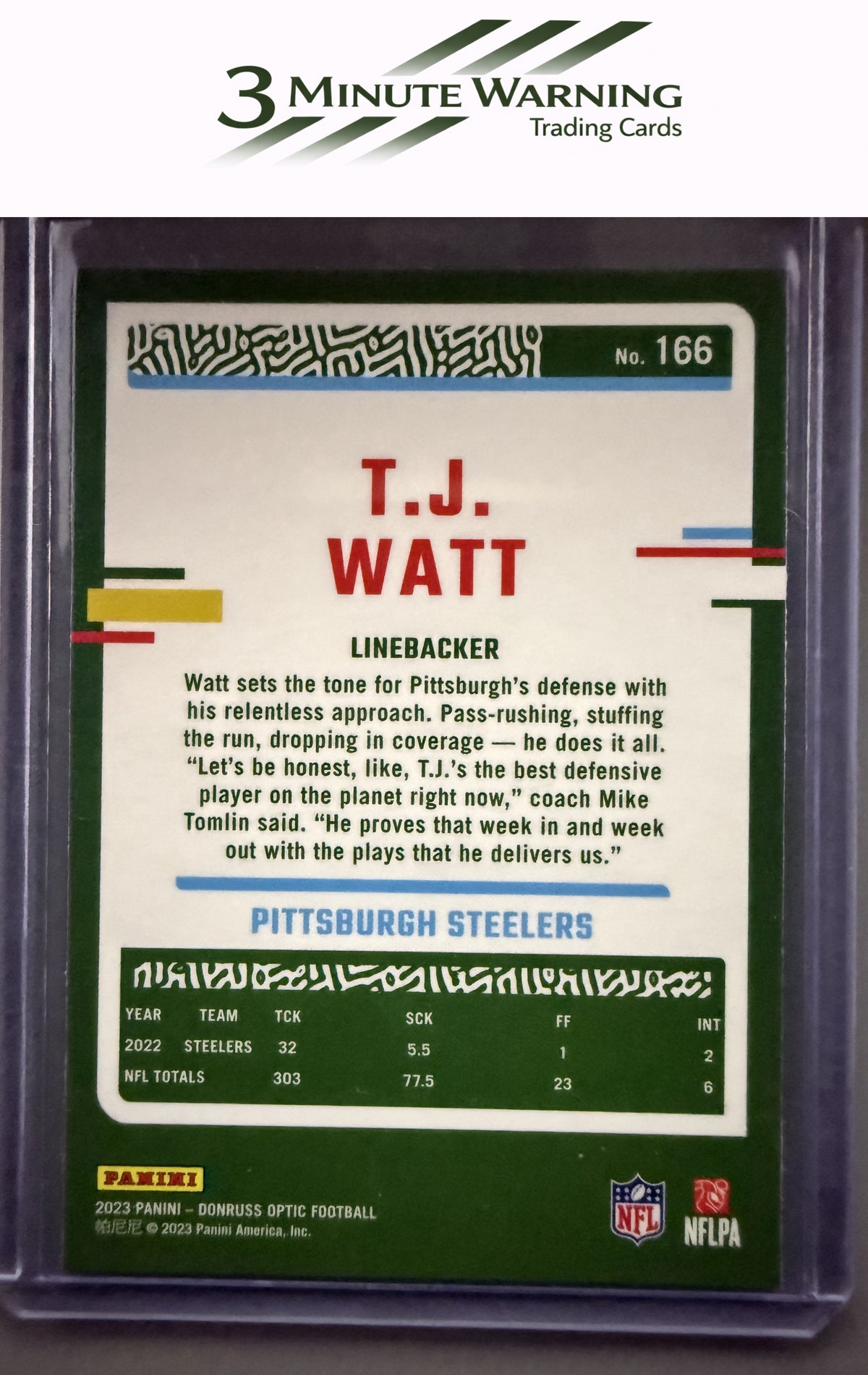 2023 Donruss Optic #166 T.J. Watt