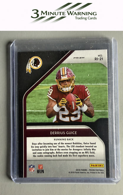 2018 Panini Prizm #RI-21 Derrius Guice Rookie Introduction Prizm Green