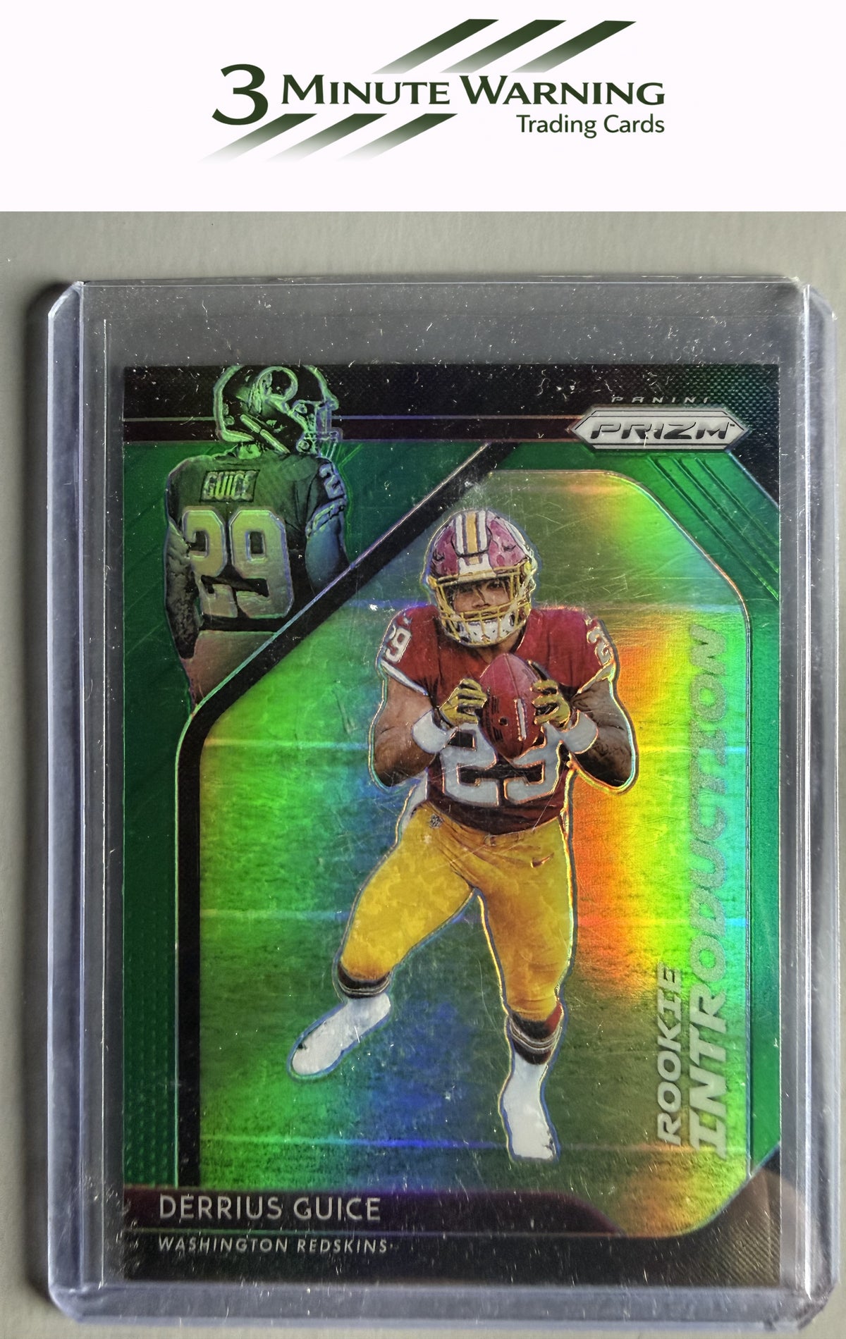 2018 Panini Prizm #RI-21 Derrius Guice Rookie Introduction Prizm Green