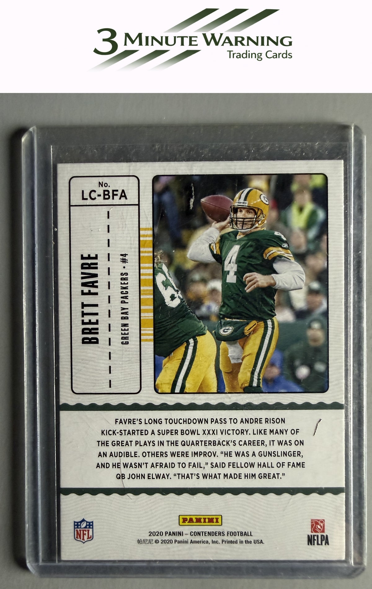 2020 Panini Contenders #LC-BFA Brett Favre Legendary Contenders