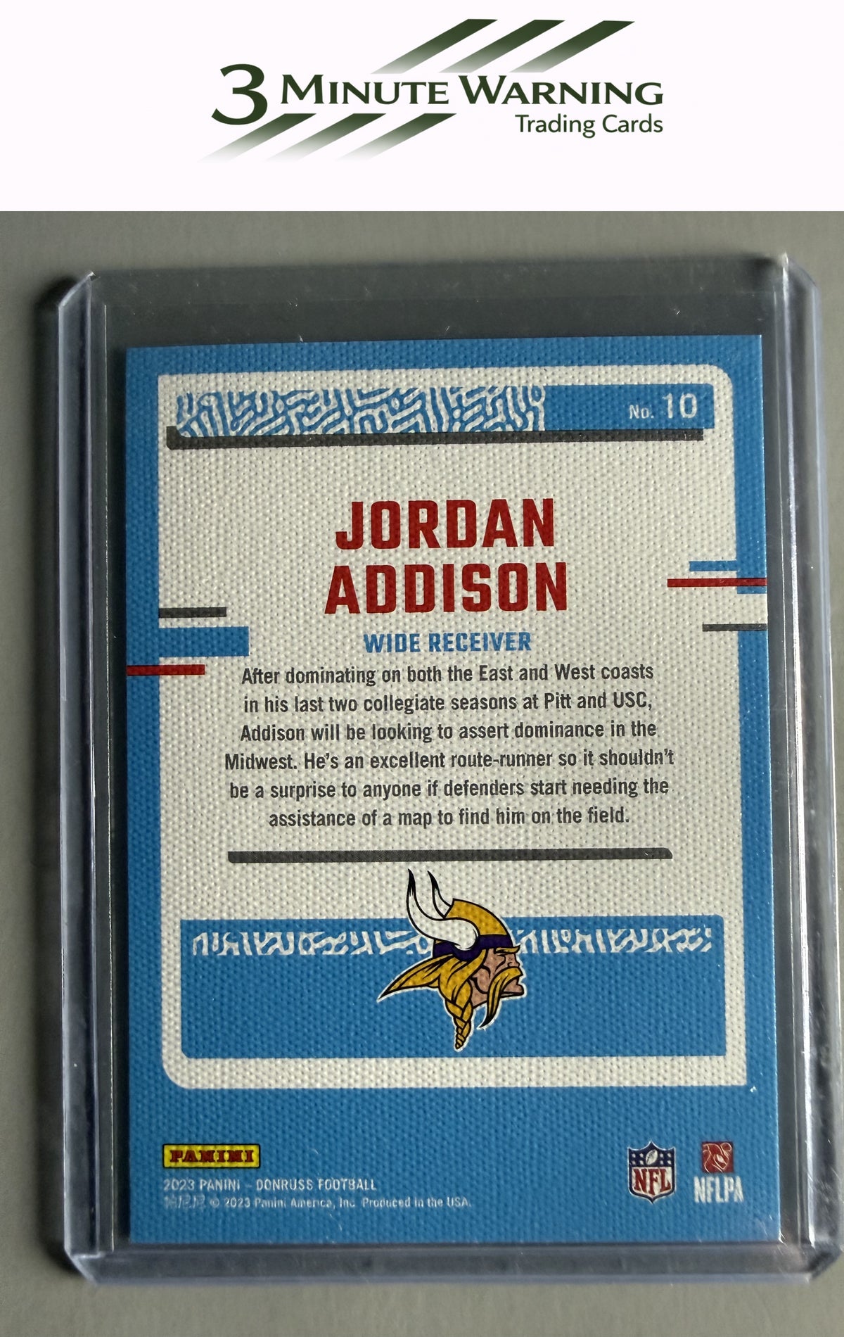 2023 Donruss #10 Jordan Addison Rated Rookie Portrait