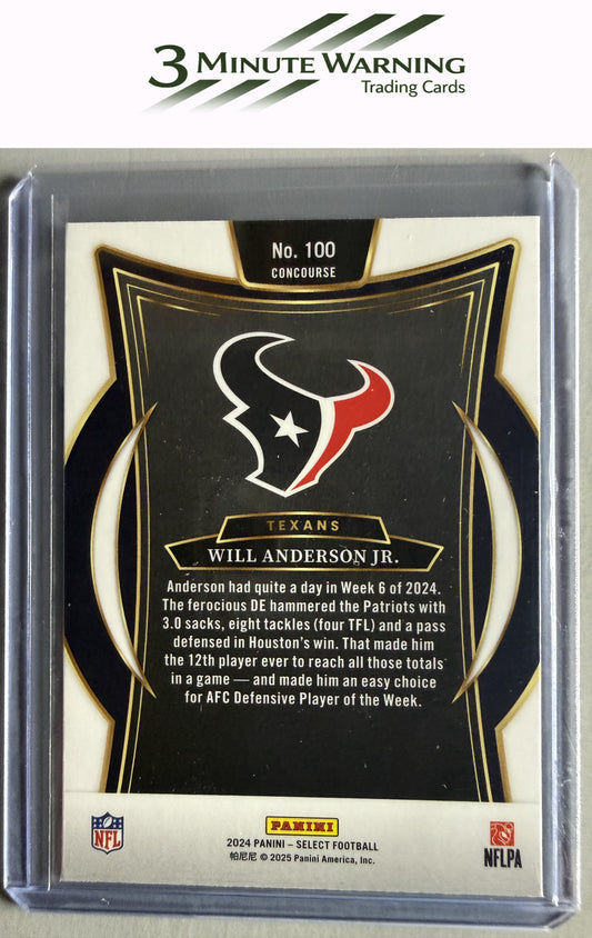 2024 Panini Select #100 Will Anderson Jr.