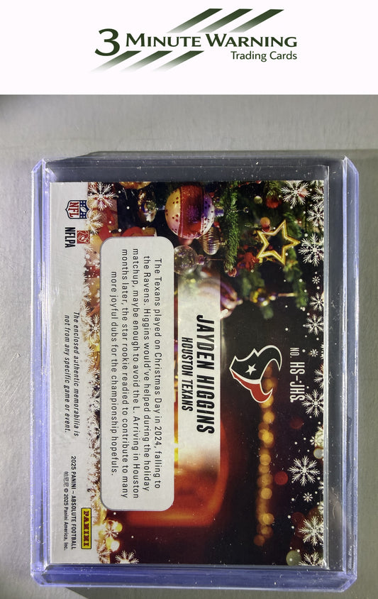 2025 Panini Absolute #HS-JHS Jayden Higgins Holiday Suit