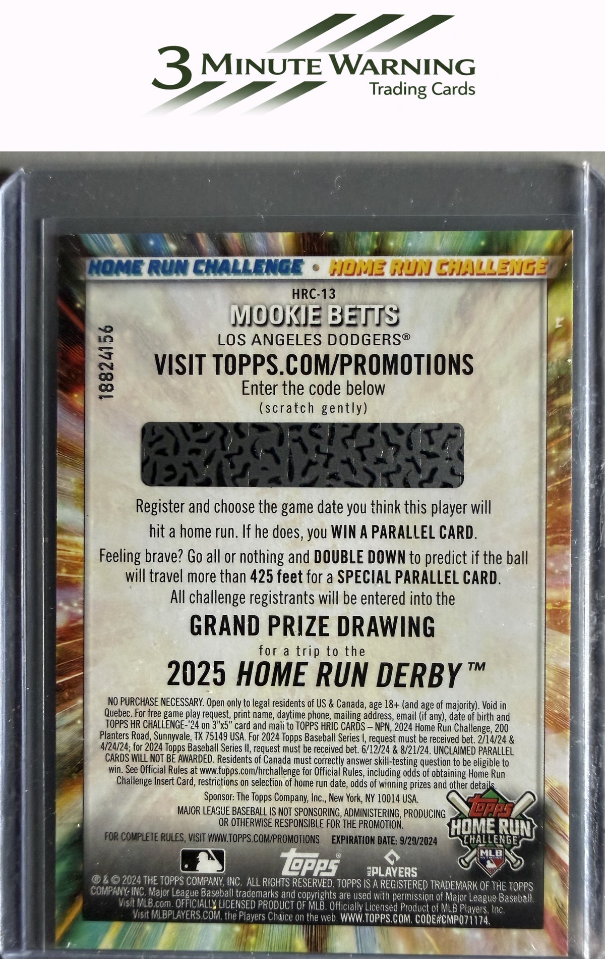 2024 Topps #HRC-13 Mookie Betts Home Run Challenge (Series One)