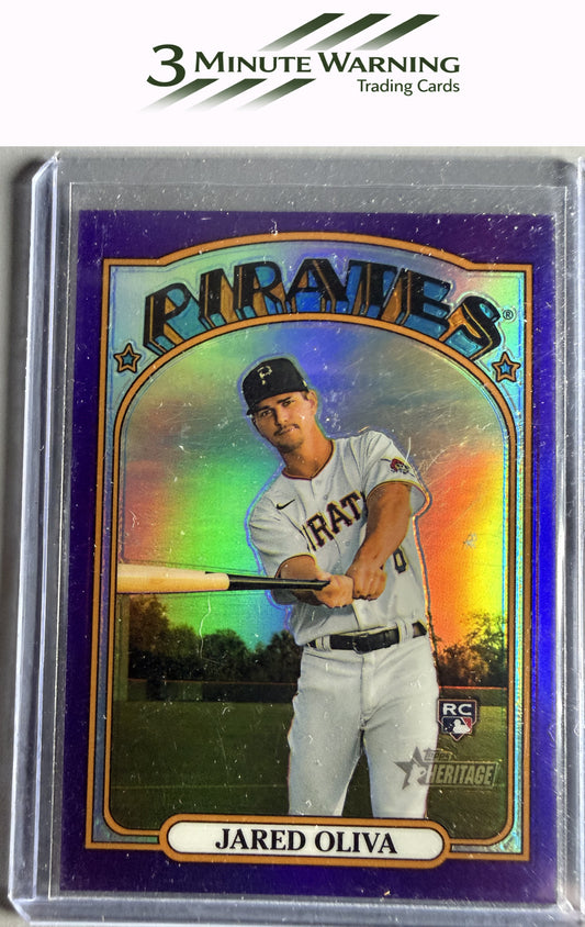 2021 Topps Heritage #644 Jared Oliva Chrome Purple Refractor