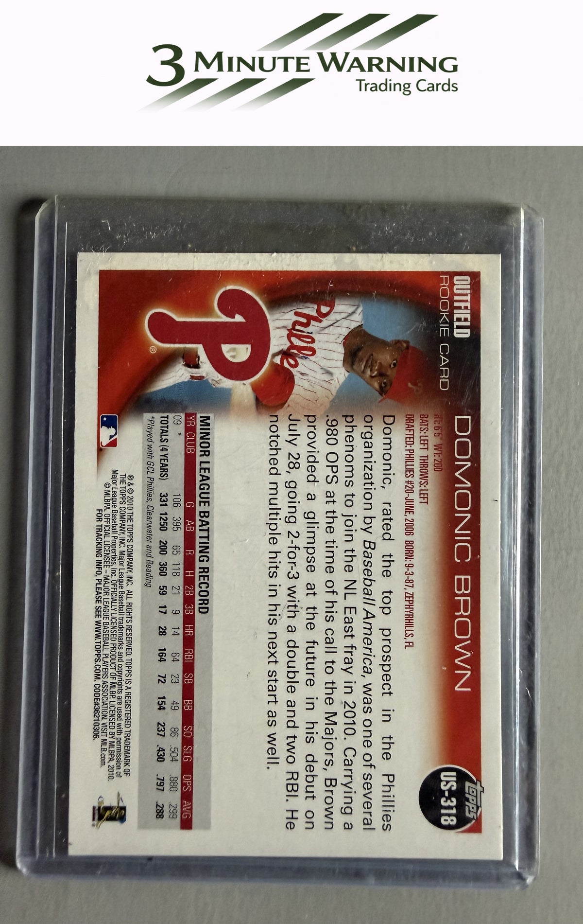 2010 Topps Update #US-318 Domonic Brown