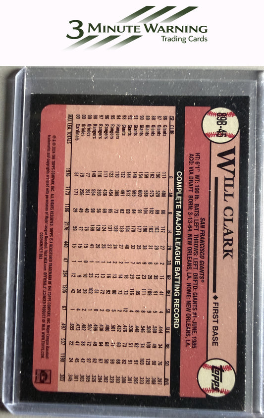 2024 Topps #89B-45 Will Clark 1989 Topps Baseball 35th Anniversary (Series One)