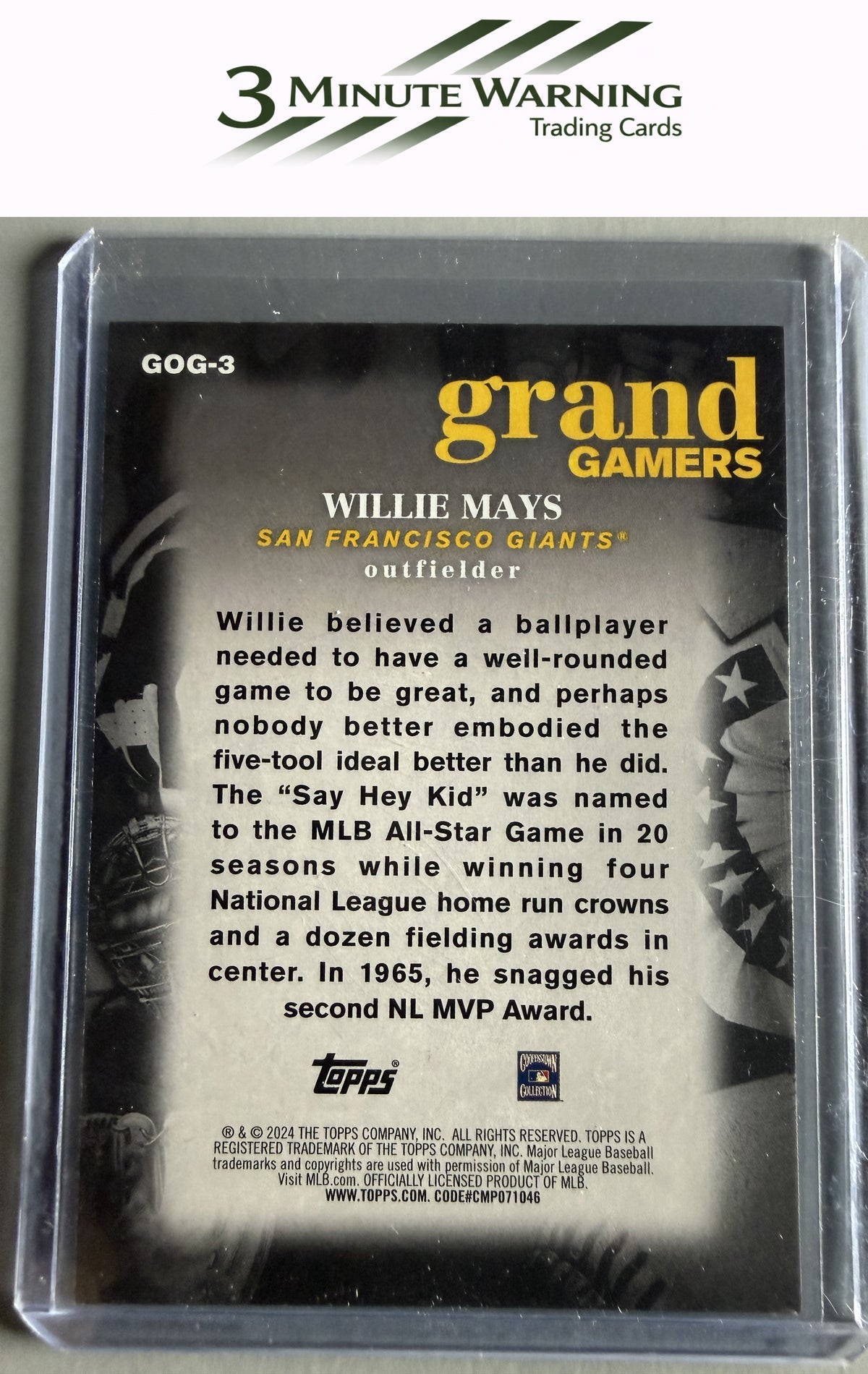 2024 Topps #GOG-3 Willie Mays Grand Gamers