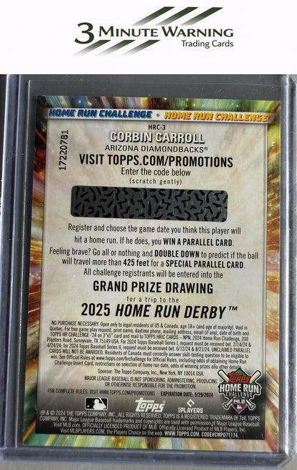 2024 Topps #HRC-3 Corbin Carroll Home Run Challenge (Series Two)