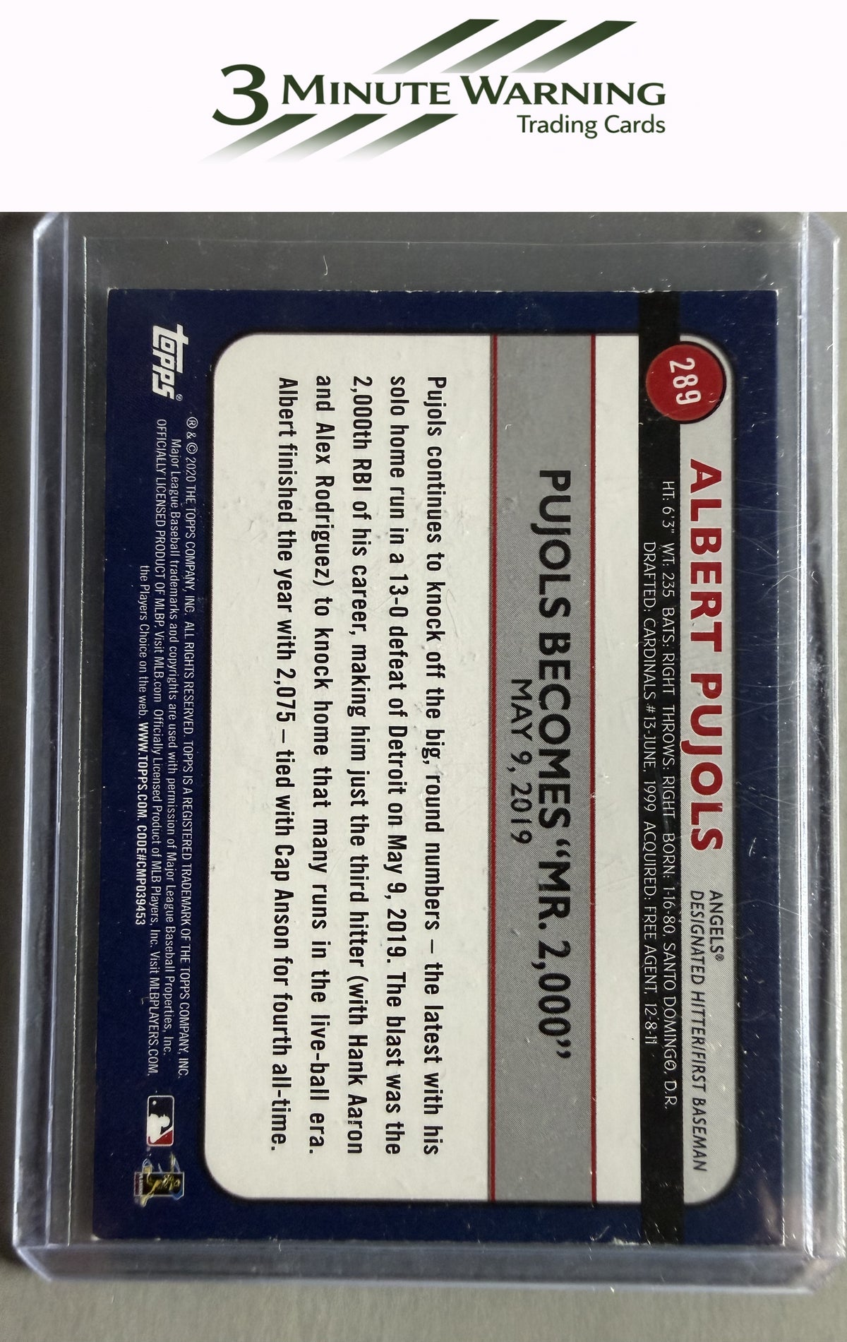 2020 Topps Big League #289 Albert Pujols