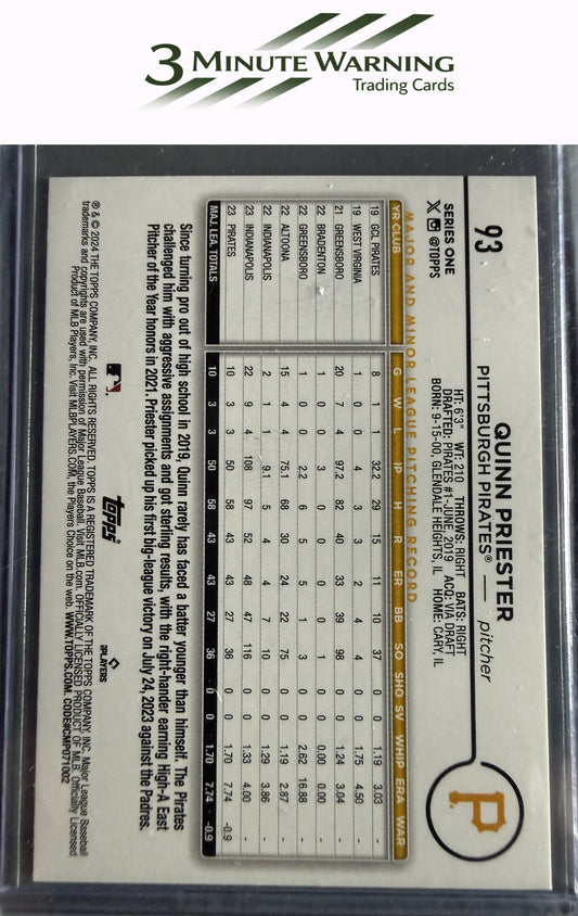 2024 Topps #93 Quinn Priester Rainbow Foil