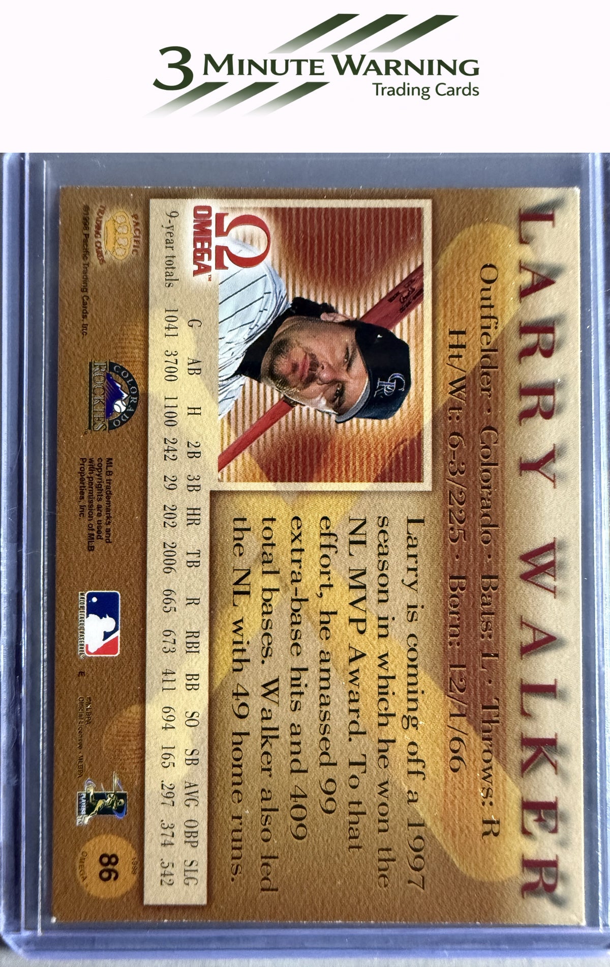 1998 Pacific Omega #86 Larry Walker