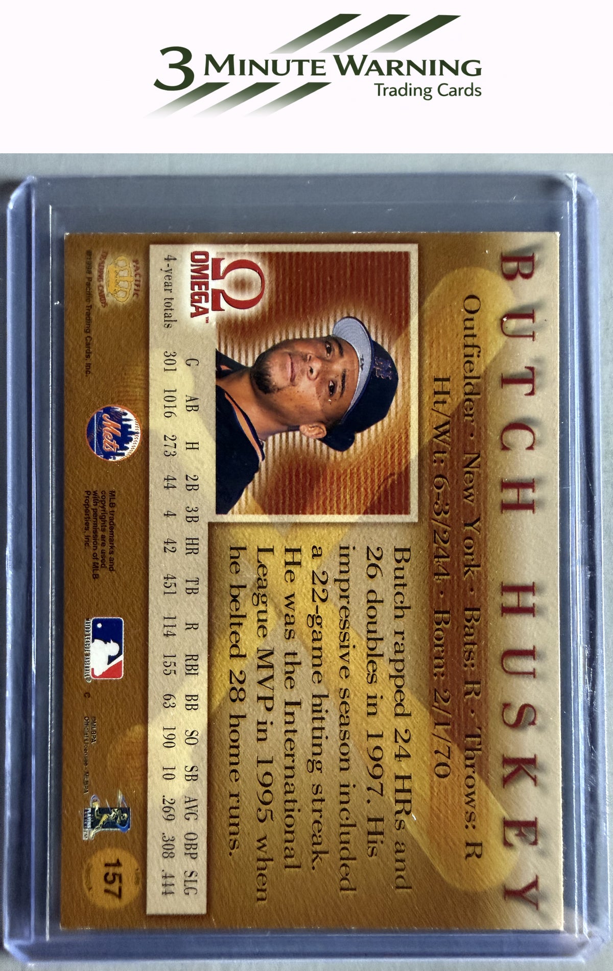1998 Pacific Omega #157 Butch Huskey Red