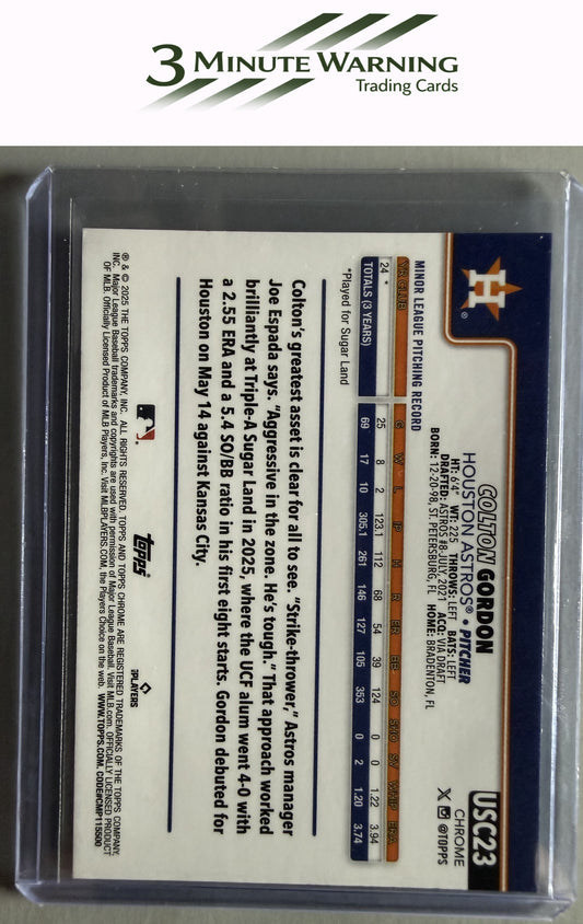 2025 Topps Chrome Update #USC23 Colton Gordon