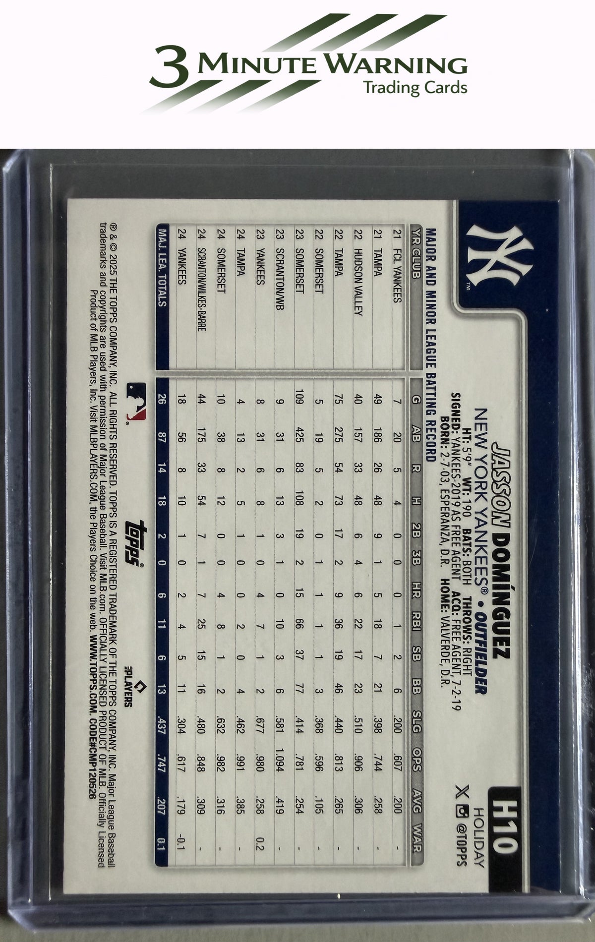 2025 Topps Holiday #H10 Jasson Domínguez