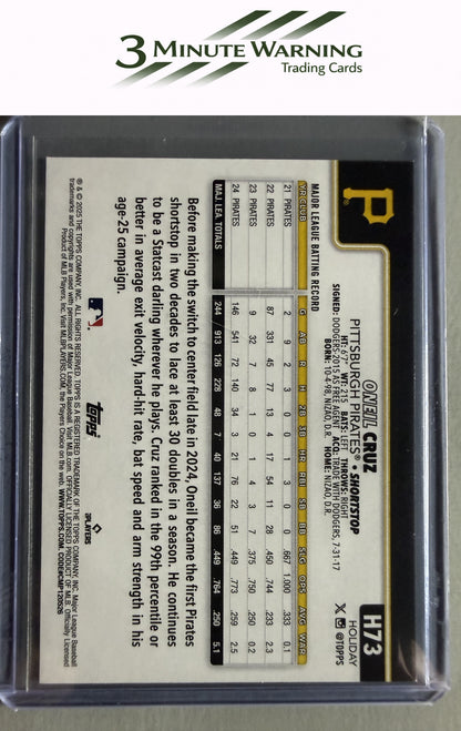 2025 Topps Holiday #H73 Oneil Cruz Gold Holiday Lights