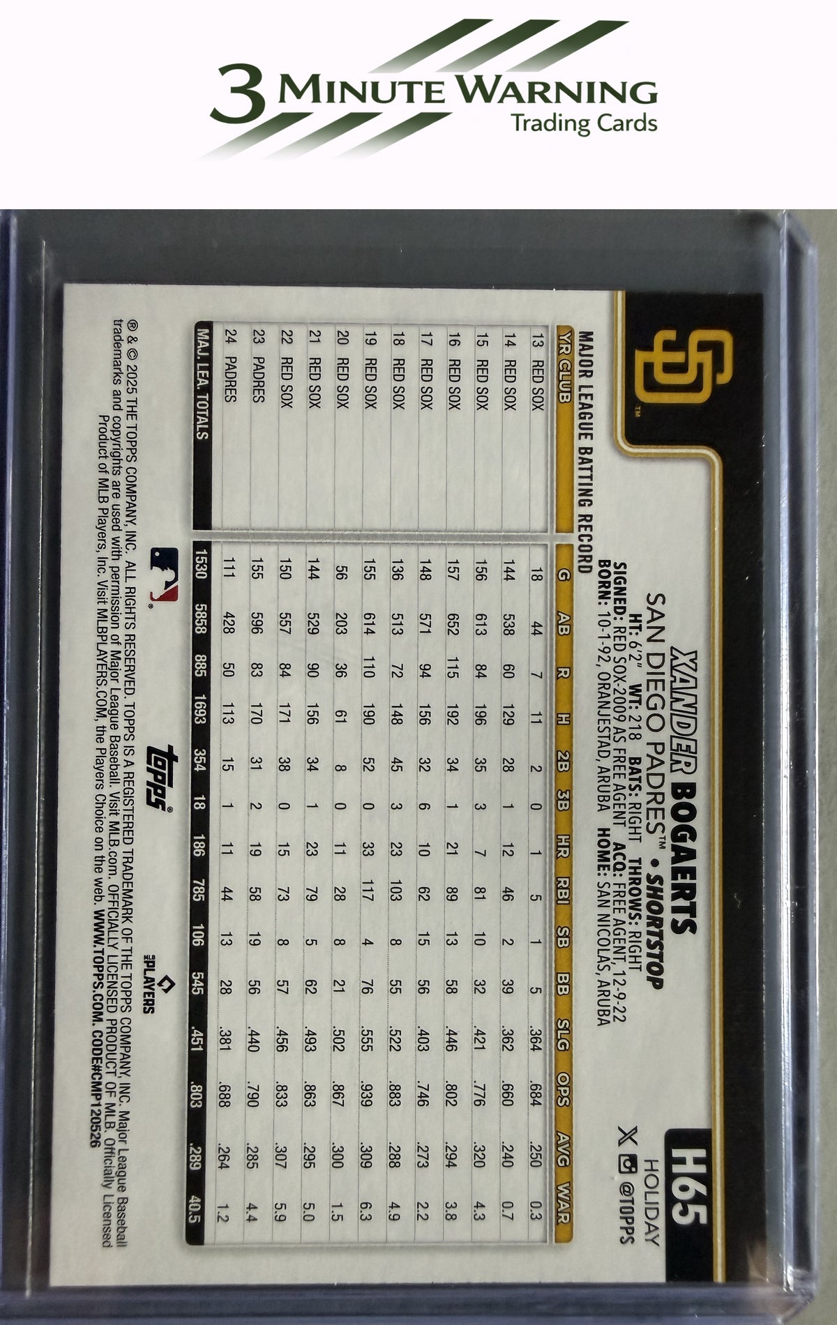 2025 Topps Holiday #H65 Xander Bogaerts