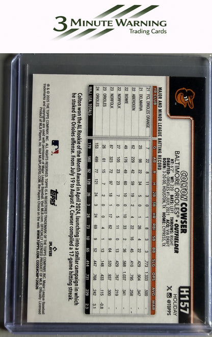 2025 Topps Holiday #H157 Colton Cowser Gold Holiday Lights